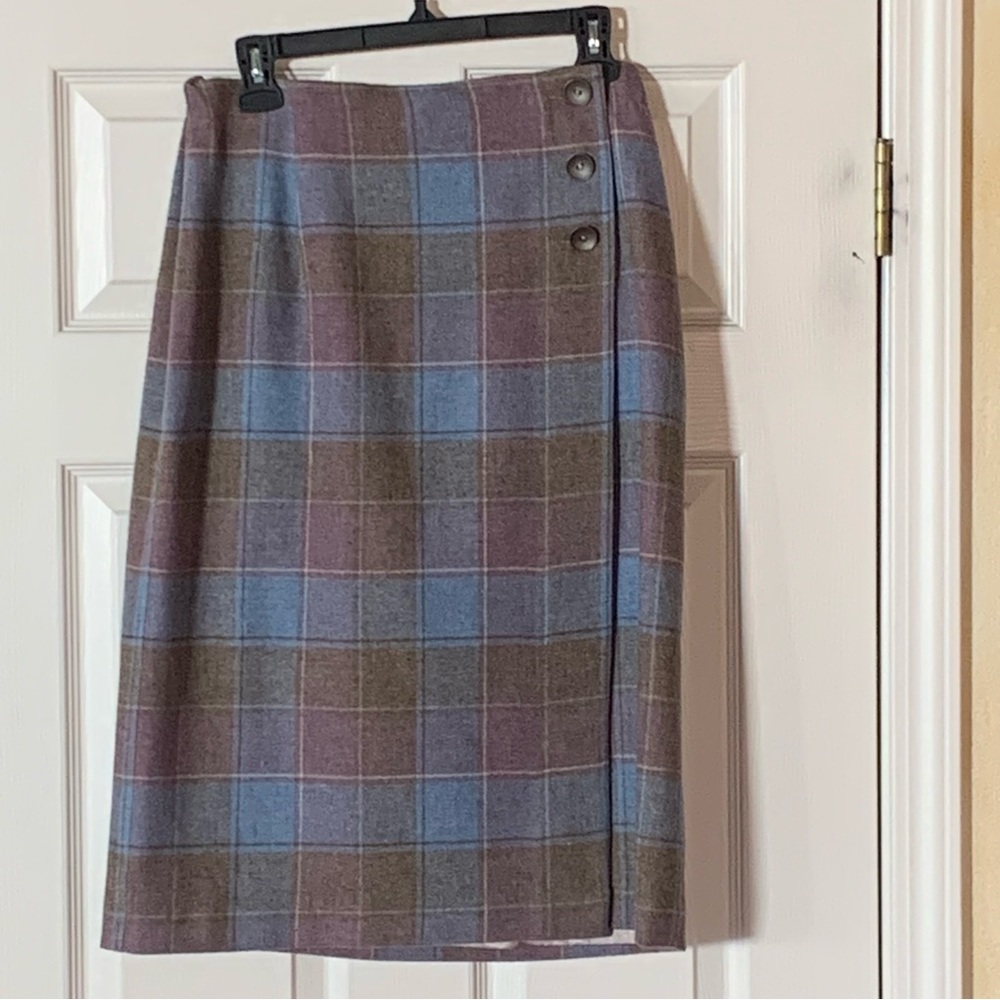 Pendleton vintage plaid wool wrap skirt